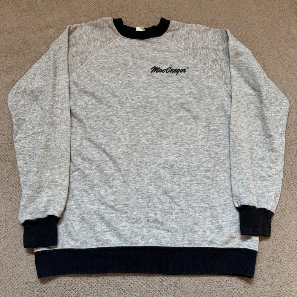 Vintage 1990s MacGregor Sportswear Crewneck Sweatshirt Grey Black XL
